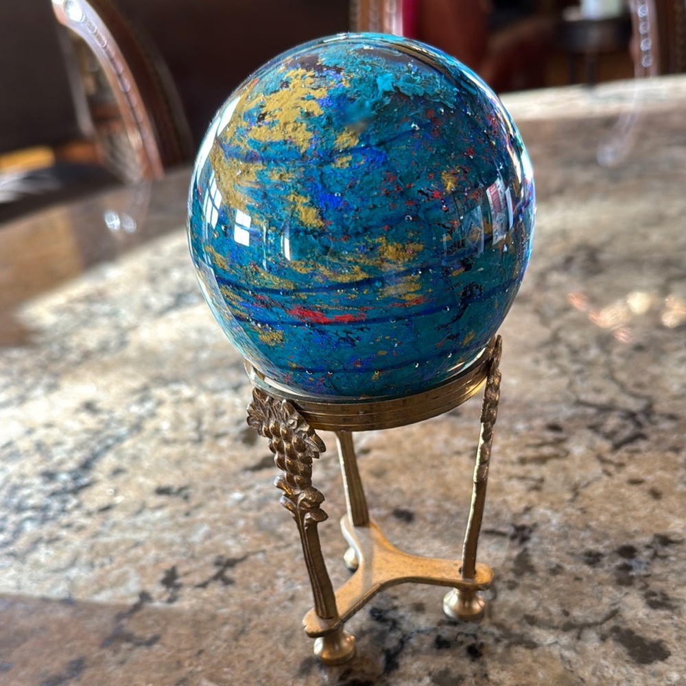 Elegant & Unique Blue and Gold Decorative Sphere 💙 offers welcomed 💛🌏